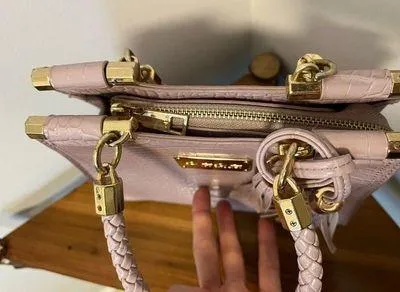 bebe light pink lavender faux crocodile mini purse - Image 6