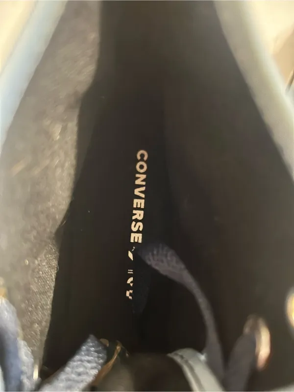 Converse High-Top Sneakers in Light Blue, Navy, and White - Image 6