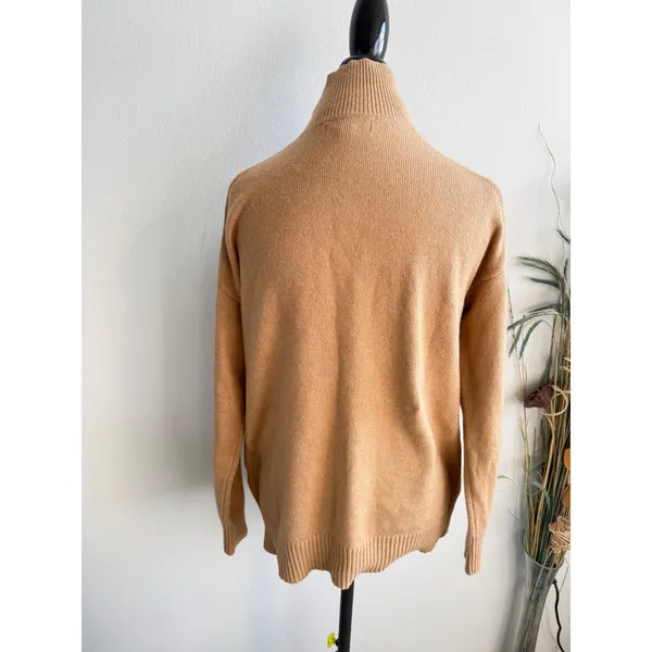 Banana Republic Womens Small Camel Tan Mock Neck‎ Cotton Wool Blend Sweater NEW - Image 4
