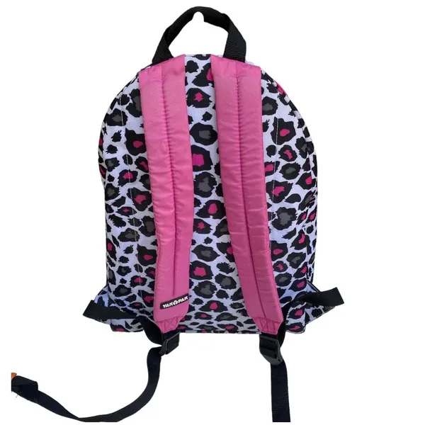 Yak Pak Heart Pink Grey Black Leopard Print Backpack 16"x12" Exterior Pocket - Image 5