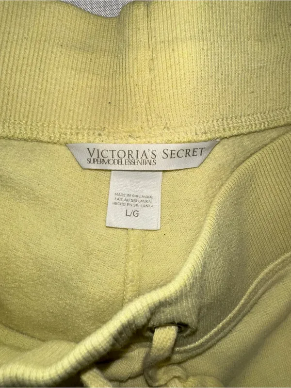 VTG Victoria's Secret Supermodel Essentials Bling Angel Wings Sweat Set Yellow L - Image 12