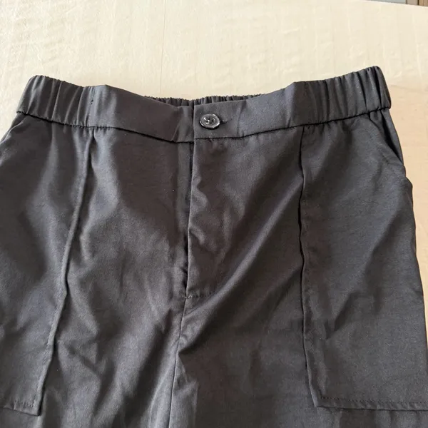 Women's Pull On Snap Waist Black Cargo Style Lightweight Pant Size L #26072 - Image 3