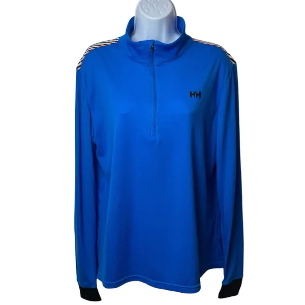 Helly Hansen Blue Lightweight Holiday Outdoors‎ Ski Snow Quarter Zip Women's L - Image 2