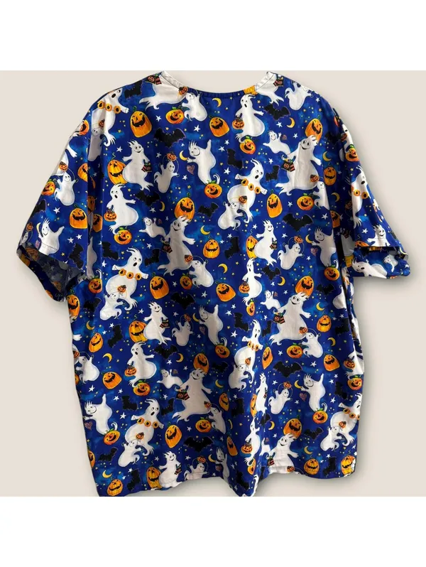 Peaches Uniform Women's Scrub Top Size XL Halloween V-Neck - Image 5