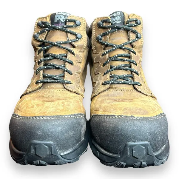 Timberland Pro Womens 7 Reaxion A219B Brown Waterproof Composite Toe Work‎ Boot - Image 2