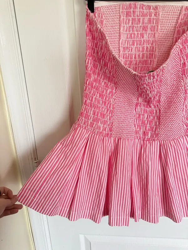 Anthropologie Celandine Strapless Drop Waist Mini Romper - Image 9
