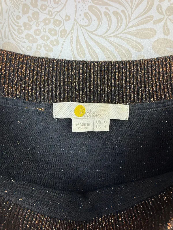 BODEN Mabel Boat Copper Sparkle Wool Relaxed Fit Lightweight Sweater - Size - 4 - Image 5