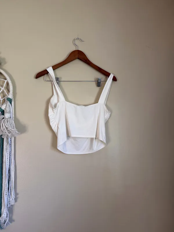 Reformation Nelly Knit Tank Top Ivory Size Medium - Image 4