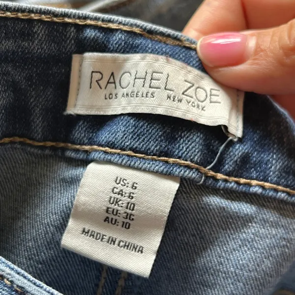 Rachel Zoe Womens Denim Midi Denim Skirt Medium Wash Front Slit Size 6 Blue Jean - Image 3