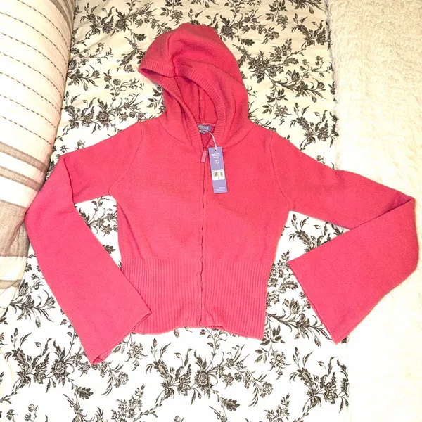 Pink Zip-Up Hoodie by Florence by Mills sz Md NWT - Image 2