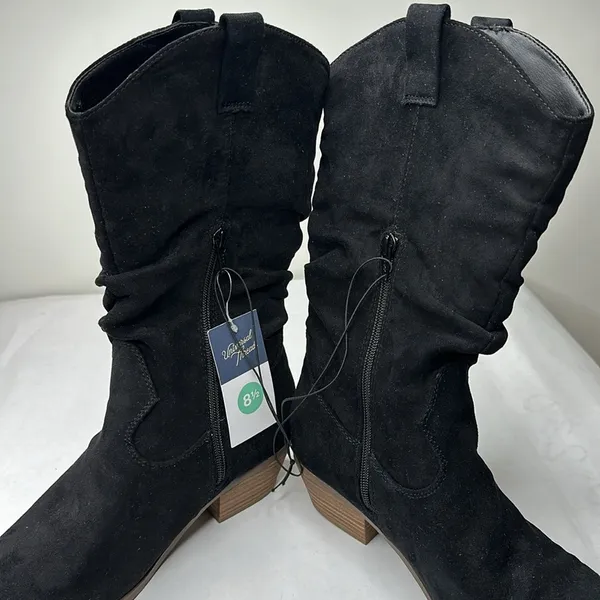 Universal Thread Adaline Knee Height Pull On Western Boots Black - Image 5