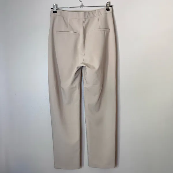 Abercrombie & Fitch Crossover Waist Tailored Relaxed Straight Trouser Pant Beige - Image 7