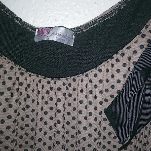 Julies Closet Maternity L Taupe Dot Bow Tank Top - Image 4