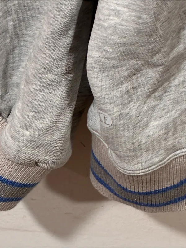 Lululemon Perfectly Oversized Ringer Crew Heathered Core Ultra Light Grey / Pool - Image 5
