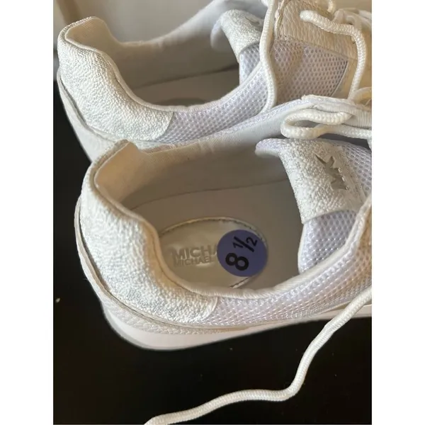 Women's Michael Kors Casual Textured Mesh Low Top Sneakers White LS23B 8.5 - Image 3