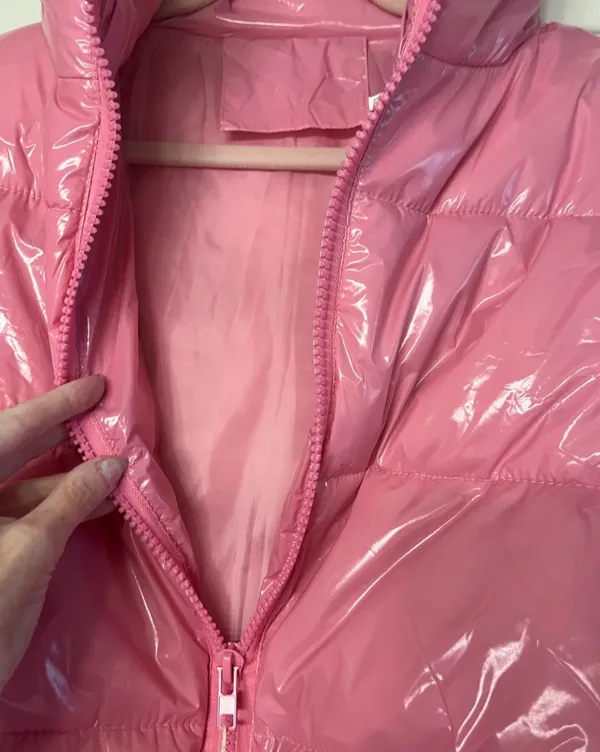 Ame Belle Women’s Shiny Pink Puffer Coat-XS - Image 5