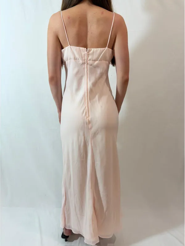 Light Pink Vintage Morgan & Co. Floral Embroidered Evening Gown - Image 3