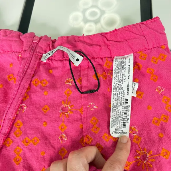 ✨ ZARA Fuchsia Pink Mirror Embroidered Shorts - Boho Festival High-Waisted Size S - Image 10