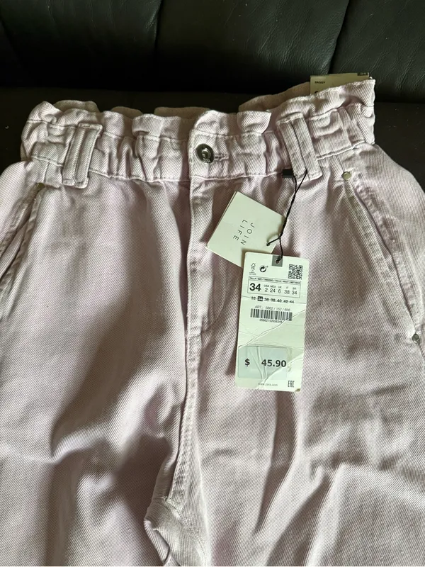 NWT Zara Light Lilac High-Rise barrel jeans size 2 - Image 3