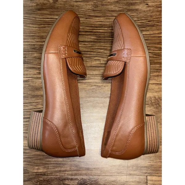Woman's Loafers Clarks Cinnamon Brown Juliet Aster Loafer Size 9 - Image 9