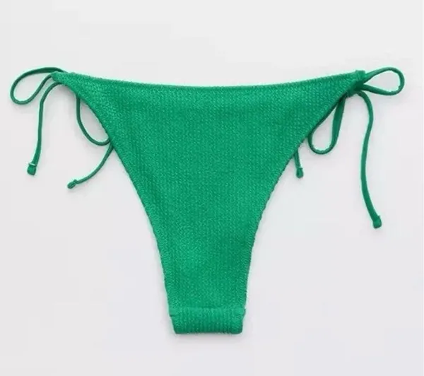 Aerie women's crinkle cheekiest tie bikini bottoms - Image 2