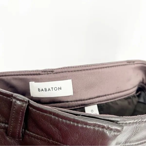Aritzia‎ Babaton Command Faux Leather Trousers Women's 0 Brown Capsule Wardrobe - Image 6