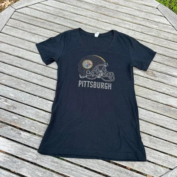 NFL‎ black rhinestone tee size medium - Image 2