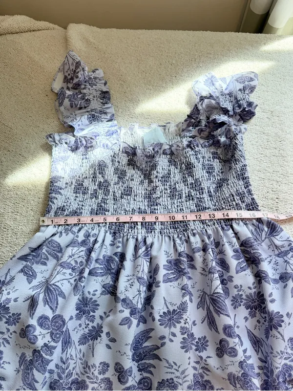 Hill House The Ellie Nap Dress XXL Floral Crepe Lilac Tonal Floral - Image 5