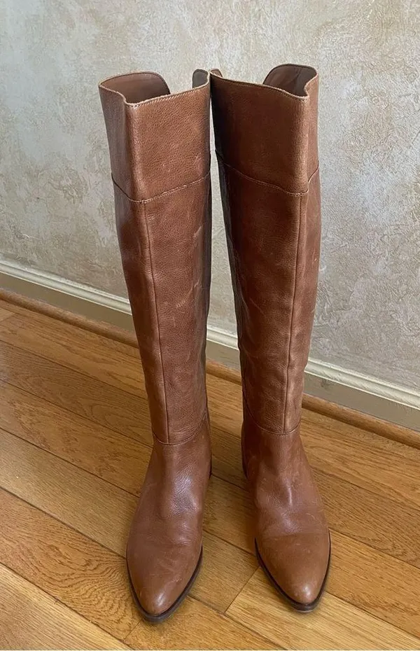 Franco Sarto Women's L-Daya Wide Calf Brown Leather Over the knee Boots Sz 8 - Image 15