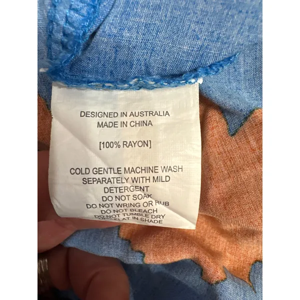 Anthropologie Adel The Label XS Blue Orange Floral Smocked Strapless Maxi Dress - Image 7