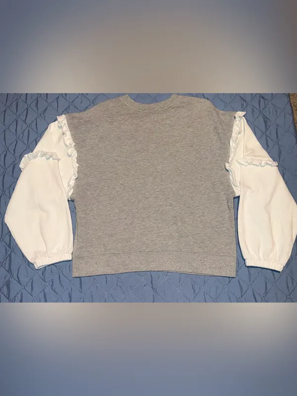 Rebecca Minkoff Evelyn Ruffle Heathered Sweatshirt Women’s Size-L - Image 5