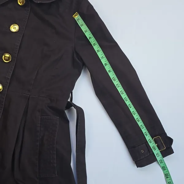 Zara‎ Basic Solid Brown Trenchcoat Size XL - Image 10