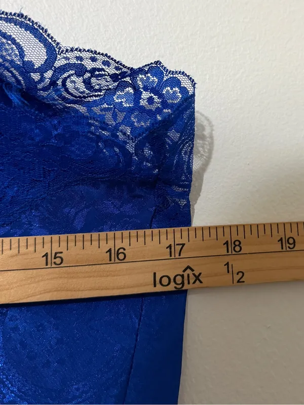 Victoria’s Secret Royal Blue Babydoll Lace Tank Top Size Medium Y2K 90s 2000s - Image 6