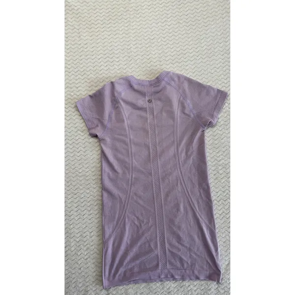 Lululemon Swiftly Tech Short Sleeve Crew Lilac Purple Athletic Top Size 4 - Image 2