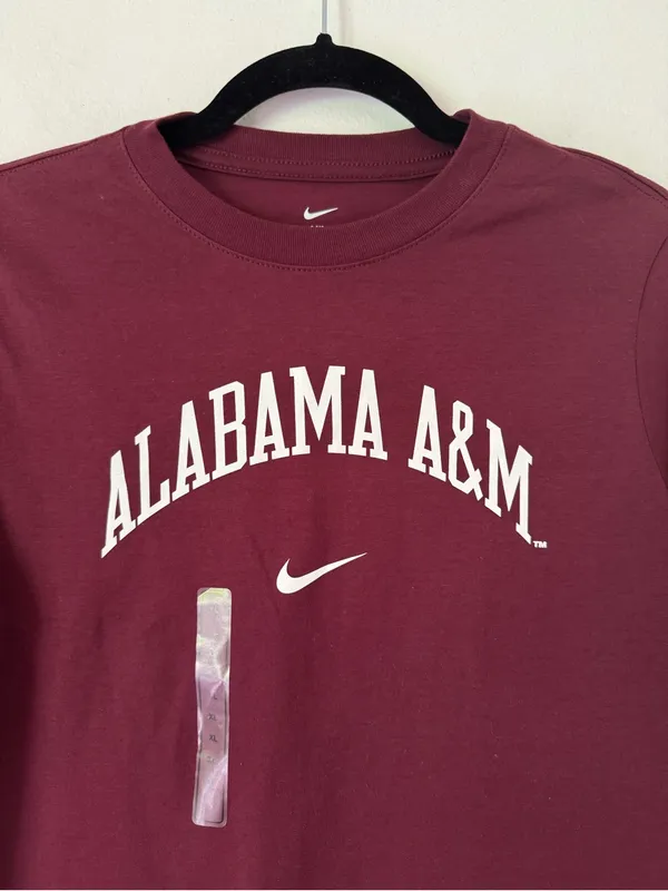 NWT The Nike Tee Deep Maroon Alabama A&M Crewneck Short Sleeve Size XL - Image 3