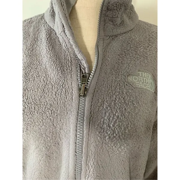 North face gray women’s fleece jacket medium - Image 2