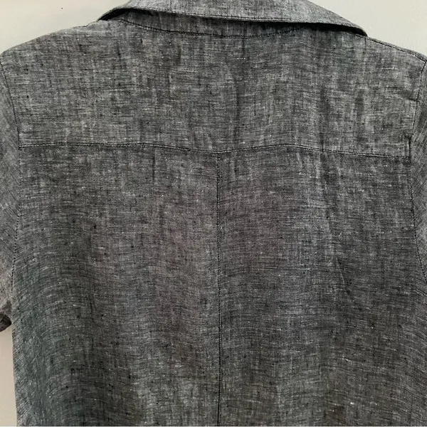 Tahari 100% Linen Dress With Chambray Coloring and convenient side pocket M - Image 11