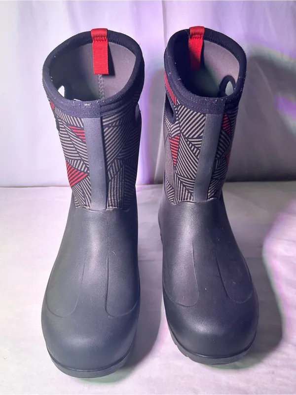 Bogs Kids Black & Red Geometric Mid-Calf Rain Boots - Image 4