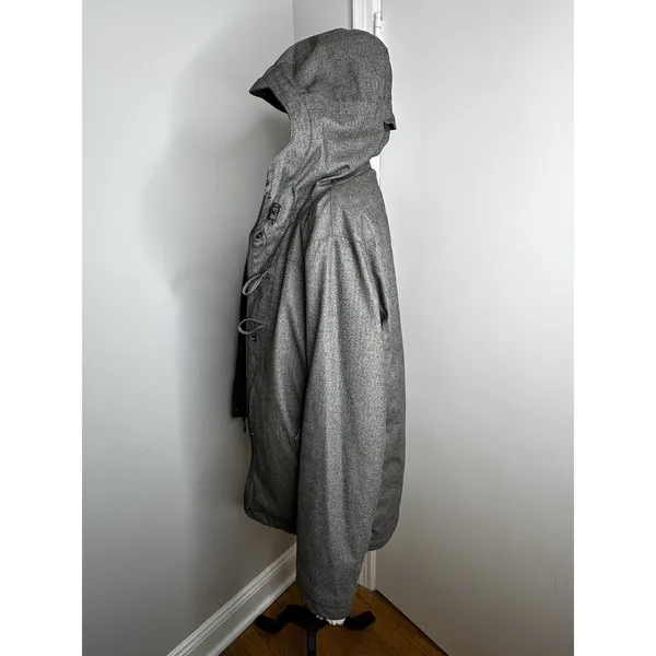 Cabela's Women's Sz:S Sherpa Lined Grey Hooded Parka Jacket Full Zip Horn Toggle - Image 4