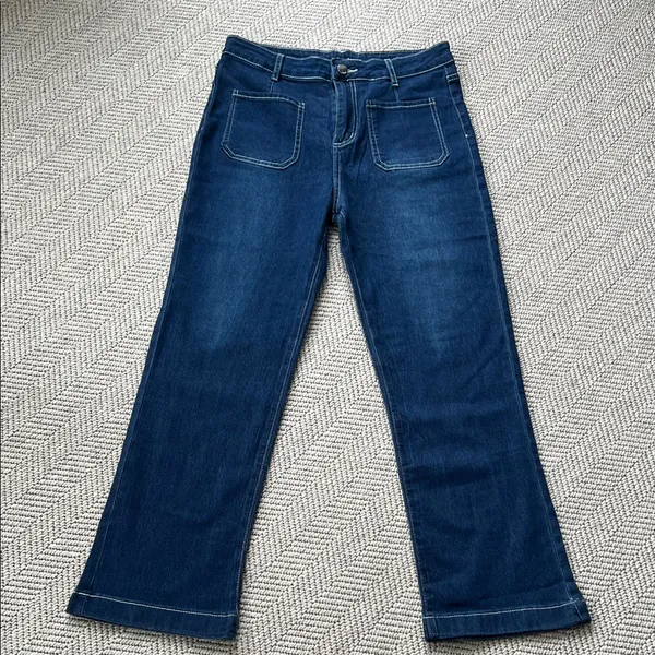 Classic Women's Dark Blue High Rise Straight-Leg Jeans - Image 2
