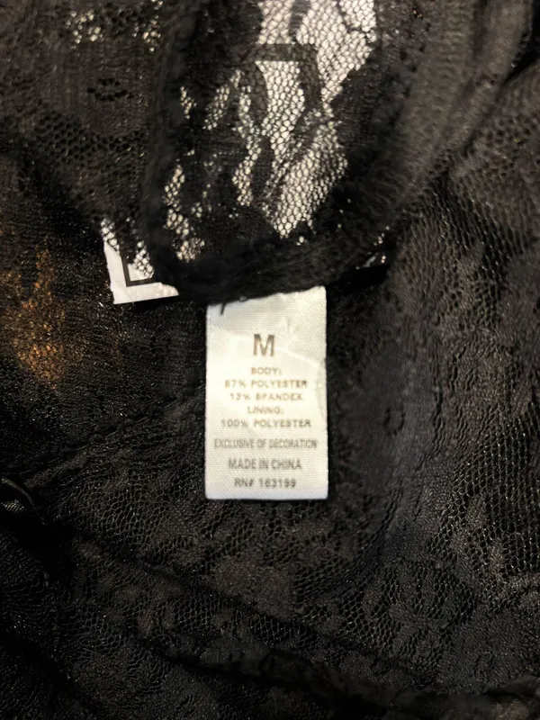 NWT Black Lace see through Cap Sleeve Babydoll high low Top size M - Image 11