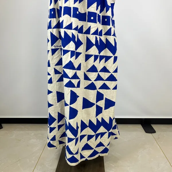 NWOT Farm Rio Linen-Blend Pitta Tiles Off-White One Shoulder Maxi Dress Size S - Image 6