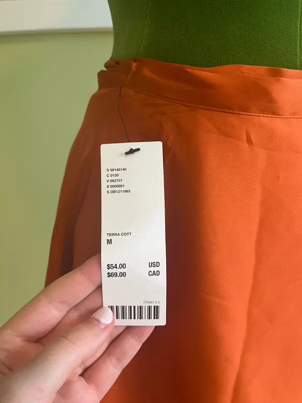 Urban Outfitters Orange Wrap Skirt - Image 4