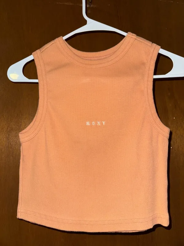 Roxy Roxify Orange Ribbed Cropped Tank - Image 2