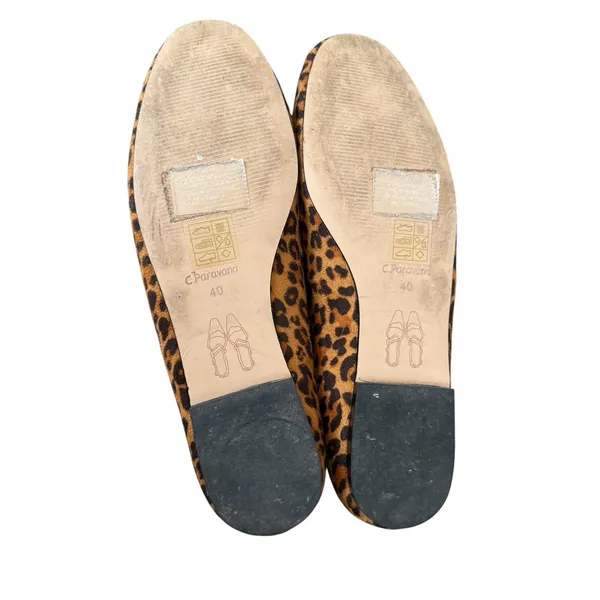 C.Paravano Almond-Toe‎ Ballet Microsuede Flats (Liora) Leopard Size 40 US 9.5 - Image 8