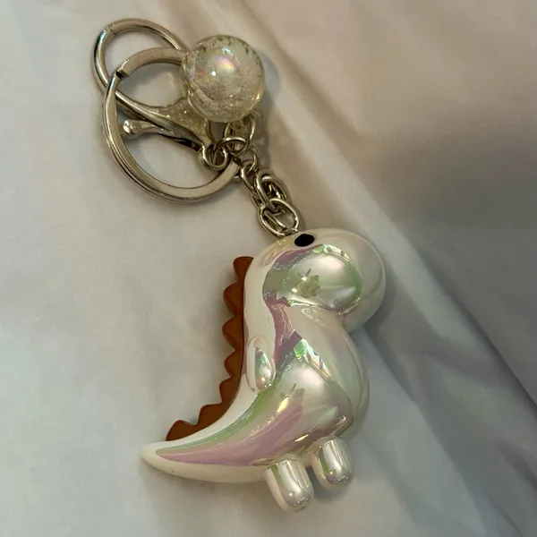 NEW Light Green Dinosaur Keychain Bag Charm – Cute Acrylic Dino - Image 6