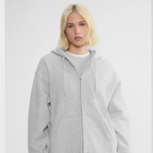Aritzia TNA Sweatfleece Cozy Fleece Boyfriend Fit Top Zip Up Sweatshirt - Image 8