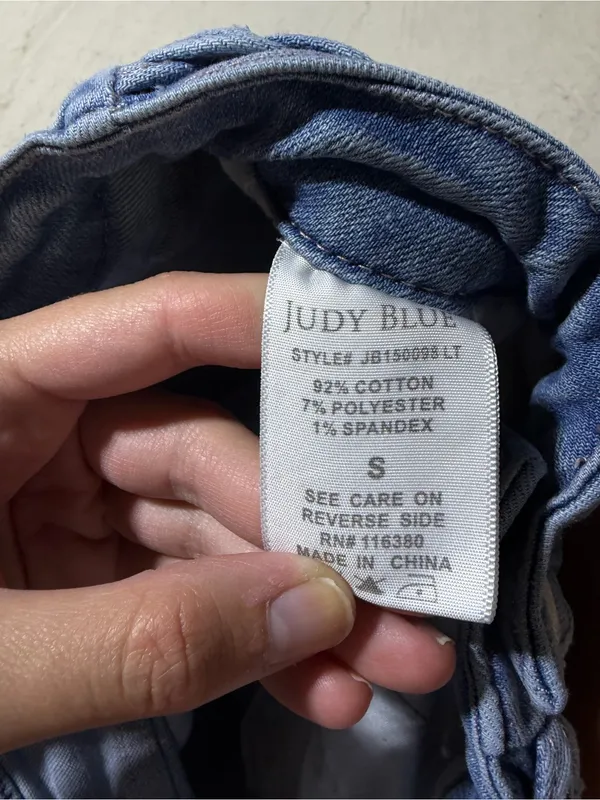 Judy blue Light Blue Braided-Waist Denim Shorts small - Image 7