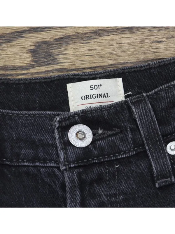 NEW Levi's Original 501 Straight Jeans Button Fly Studded Pocket Black 28x30 - Image 7