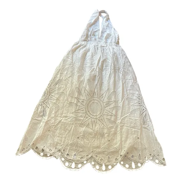 Farm Rio Maxi Dress‎ Large Linen Blend Embroidered Coastal Richelieu - Image 3